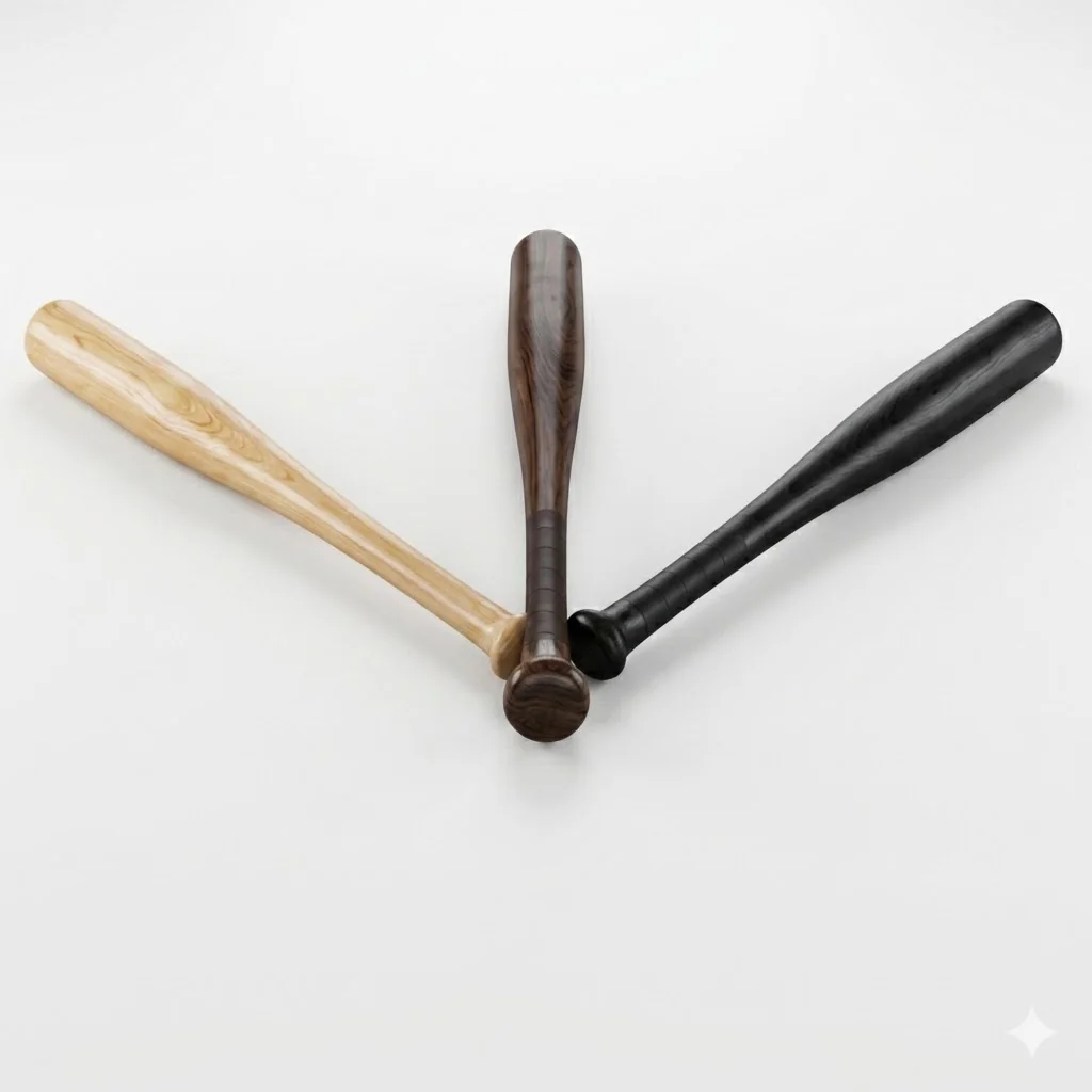 Multiple baseball bats in arrangement